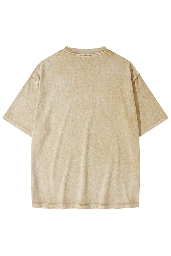 Summer Oversized Pigment Dyed Tee - Oversized Pigment Dyed Tee - 100% cotton - Relaxed fit - Ribbed neck, cuffs Welcome shop the whole look above to match clothes easily~ Free shipping for orders above $99 15% OFF ON FIRST ORDER>>Code:NEW15