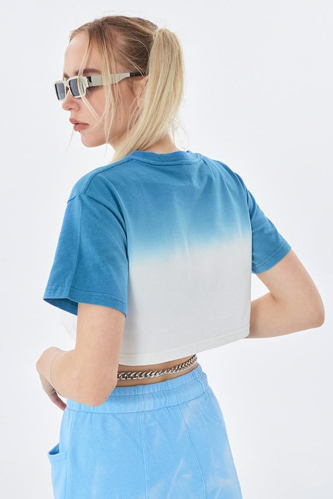 Summer Gradient Crop Tee Gradient Crop Tee - 100% cotton - Cropped FIT - Ribbed neck Welcome shop the whole look above to match clothes easily~ Free shipping for orders above $99 15% OFF ON FIRST ORDER>>Code:NEW15