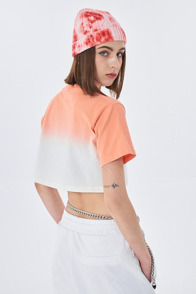 Summer Gradient Crop Tee Gradient Crop Tee - 100% cotton - Cropped FIT - Ribbed neck Welcome shop the whole look above to match clothes easily~ Free shipping for orders above $99 15% OFF ON FIRST ORDER>>Code:NEW15