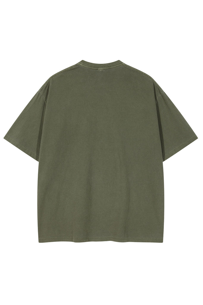 Pigment Dyed Tee - 100% cotton - Relaxed fit - Ribbed neck Welcome shop the whole look below to match clothes easily~ Free shipping for orders above $99