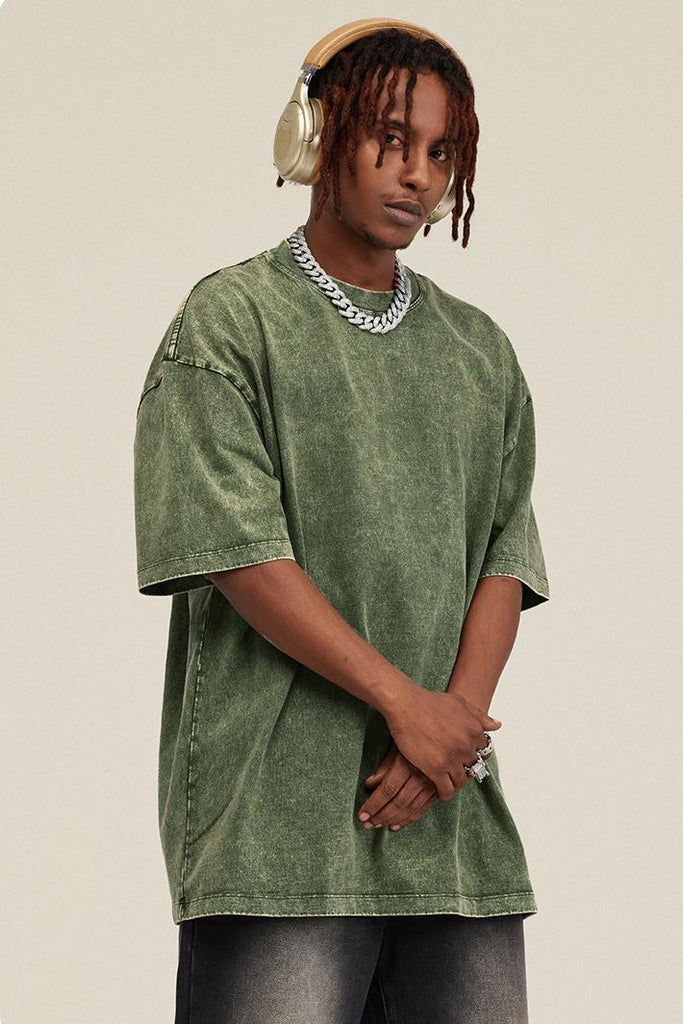 Summer Oversized Pigment Dyed Tee - Oversized Pigment Dyed Tee - 100% cotton - Relaxed fit - Ribbed neck, cuffs Welcome shop the whole look above to match clothes easily~ Free shipping for orders above $99 15% OFF ON FIRST ORDER>>Code:NEW15