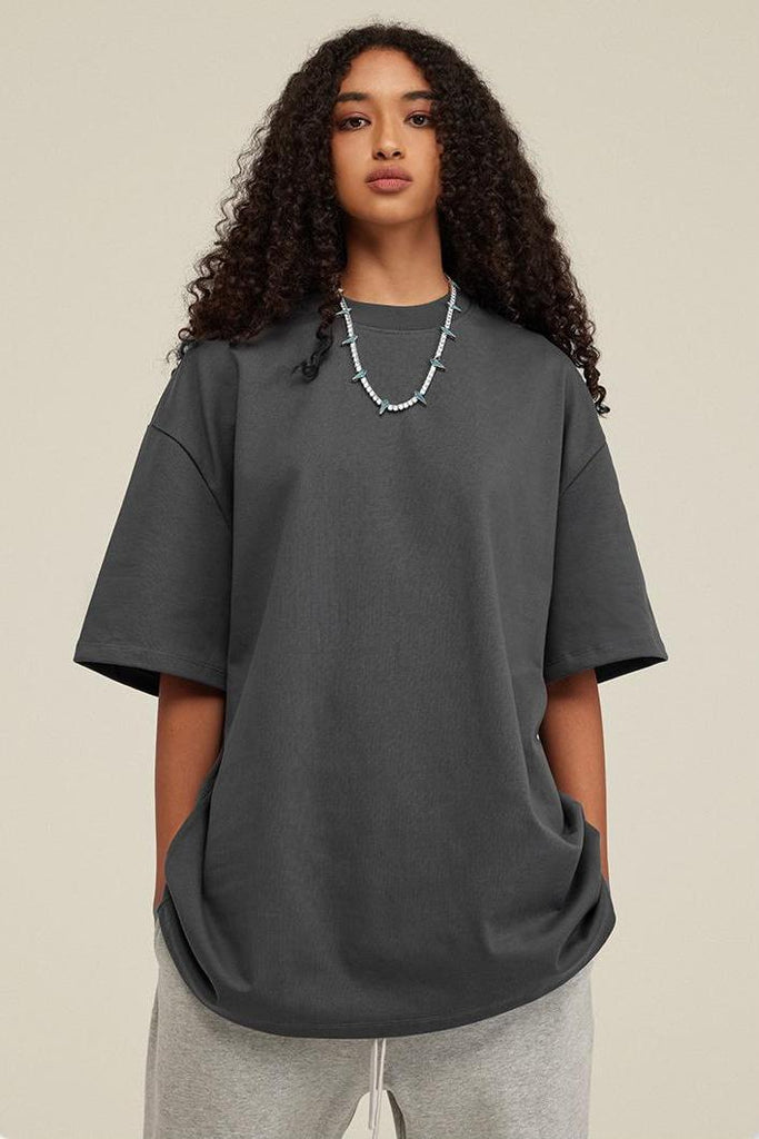 Summer 425G Solid Basic Tee 425G Solid Basic Tee - 100% cotton - Relaxed fit - Ribbed neck Welcome shop the whole look above to match clothes easily~ Free shipping for orders above $99 15% OFF ON FIRST ORDER>>Code:NEW15