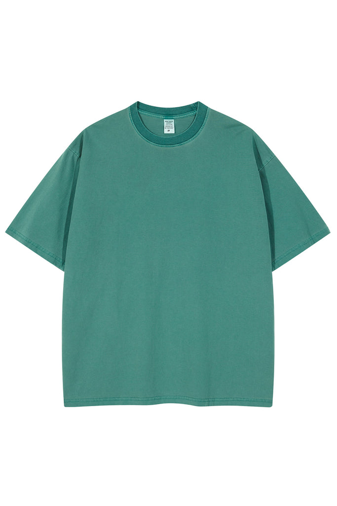 Pigment Dyed Tee - 100% cotton - Relaxed fit - Ribbed neck Welcome shop the whole look below to match clothes easily~ Free shipping for orders above $99