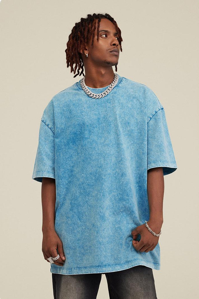 Summer Oversized Pigment Dyed Tee - Oversized Pigment Dyed Tee - 100% cotton - Relaxed fit - Ribbed neck, cuffs Welcome shop the whole look above to match clothes easily~ Free shipping for orders above $99 15% OFF ON FIRST ORDER>>Code:NEW15