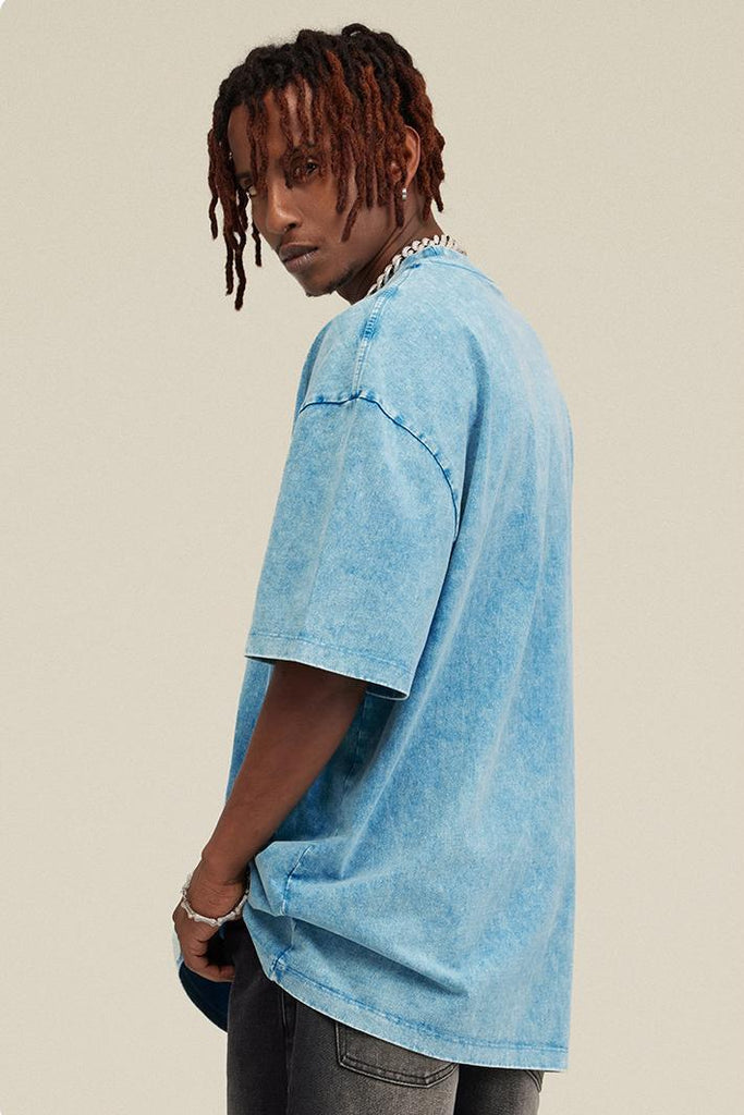 Summer Oversized Pigment Dyed Tee - Oversized Pigment Dyed Tee - 100% cotton - Relaxed fit - Ribbed neck, cuffs Welcome shop the whole look above to match clothes easily~ Free shipping for orders above $99 15% OFF ON FIRST ORDER>>Code:NEW15